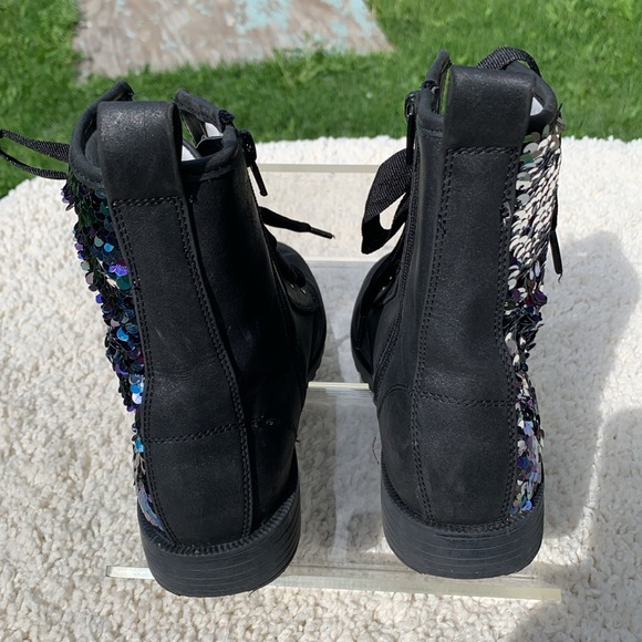 Mermaid sequins biker boot lace up - Picture 5 of 9